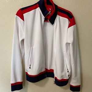 Fila Women’s White, Red, and Navy Bomber Jacket